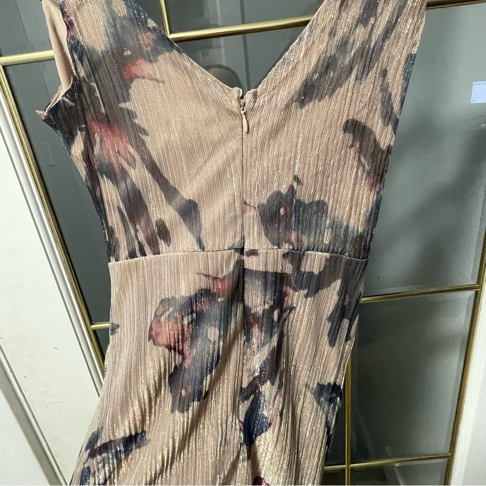 Le Chateau Purple and Cream Midi Dress extra small - Picture 6 of 13